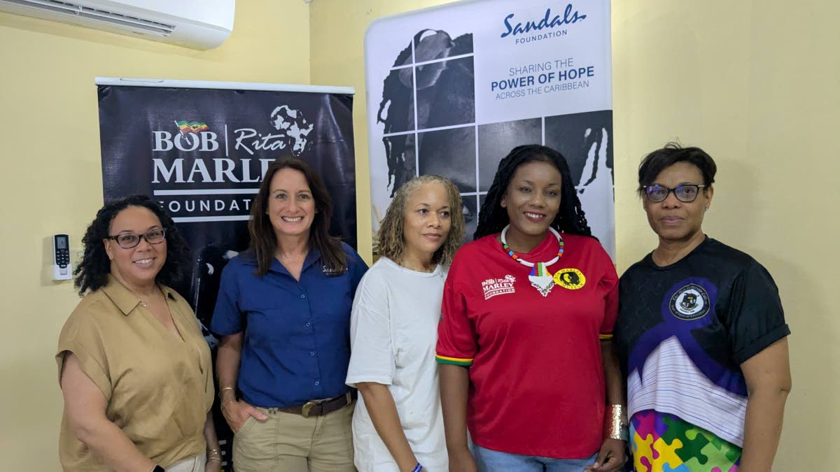 Dr Pamela Dixon (left), senior director, clinical services and inclusion at Autism Speak; with Heidi Clarke (second left), executive director at the Sandals Foundation; Camille Proctor (centre), executive director, The Color of Autism Foundation; Alicia Wi