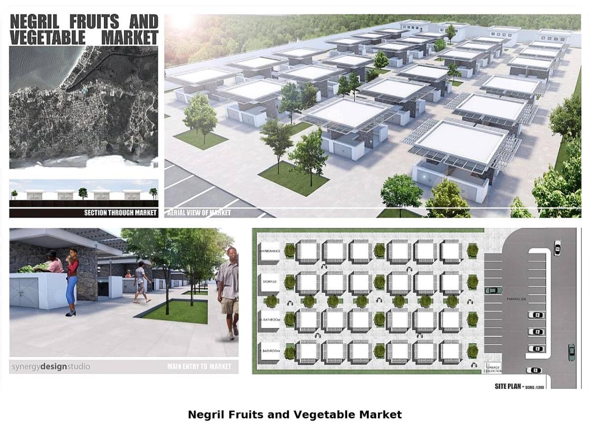
An artist impression of a fruit and vegetable market that could help in transforming the town of Negril.