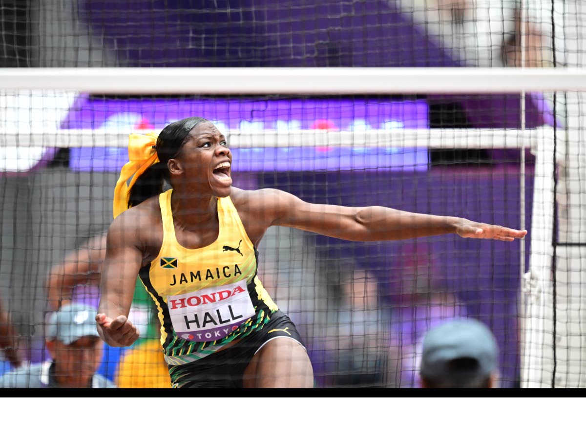 Samantha Hall of Jamaica reacts to her third attempt in the women’s discus throw qualifications Group B on day one of the World Athletics Championships in Tokyo, Japan. Hall qualified for the final with a throw of 63.32 metres.