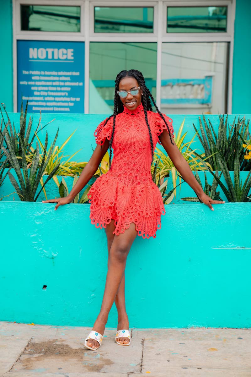 Bringing an extra pop of colour to the artwalk is Brianna Hanson.