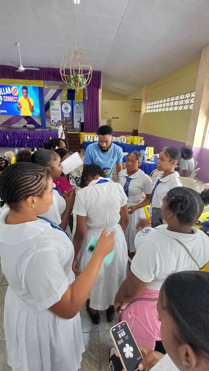 Students participate in the Universal Service Fund's Creative Workshop held at the St Hilda’s High School in Brown’s Town, St Ann on October 3.