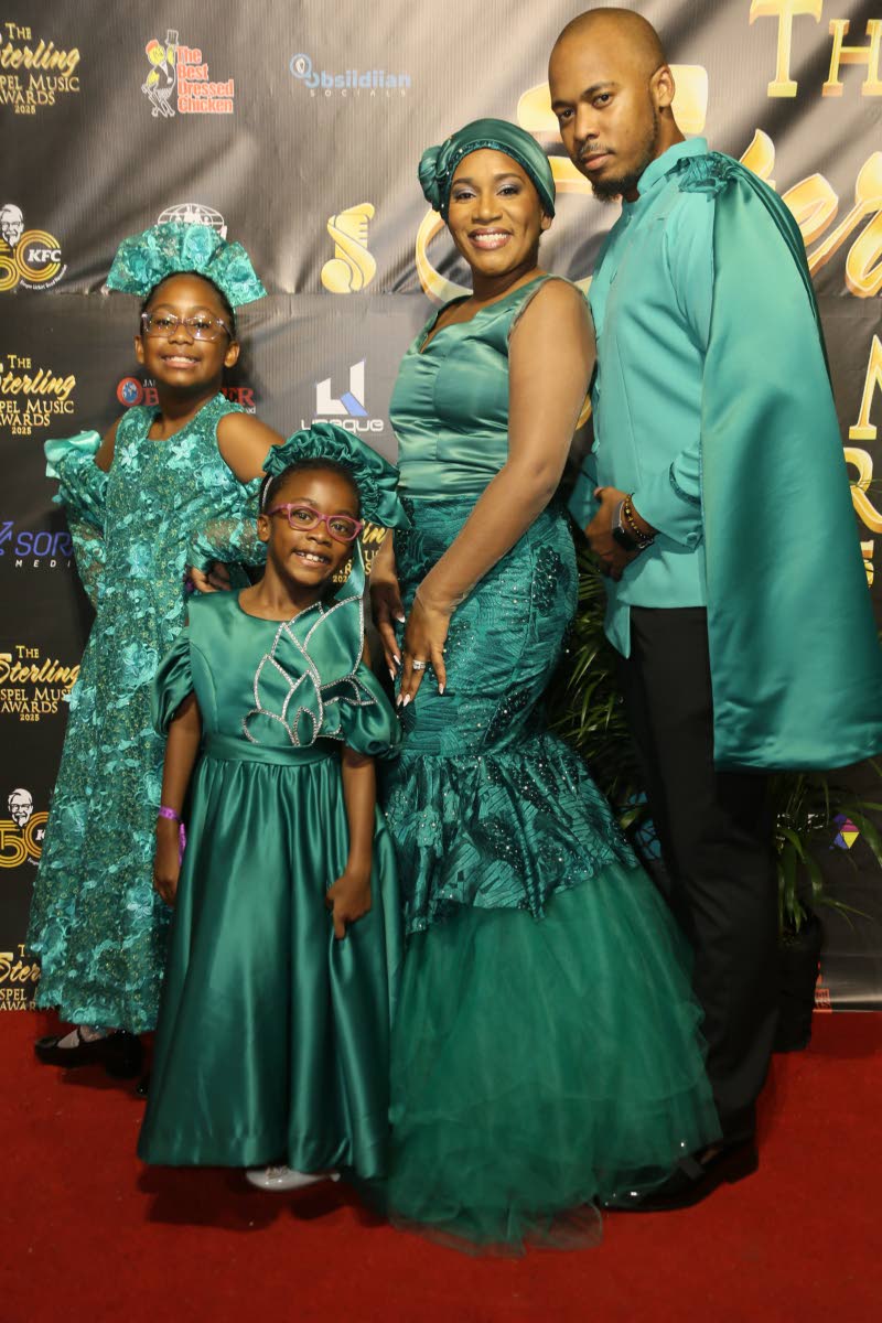 Co-founders of the Sterling Gospel Music Awards, Brian Cuff, and wife, Basillia Barnaby-Cuff, take the theme seriously, matching with daughters Bree’Ah-Marie (left) and Bella-Renée.