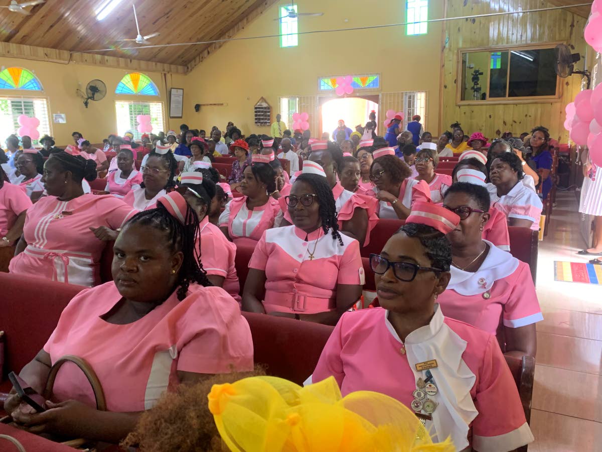 Members of the National Patient Care Association atttending their 35th anniversary service at the Glendevon New Testament Church of God in Montego Bay, St James, on Sunday.