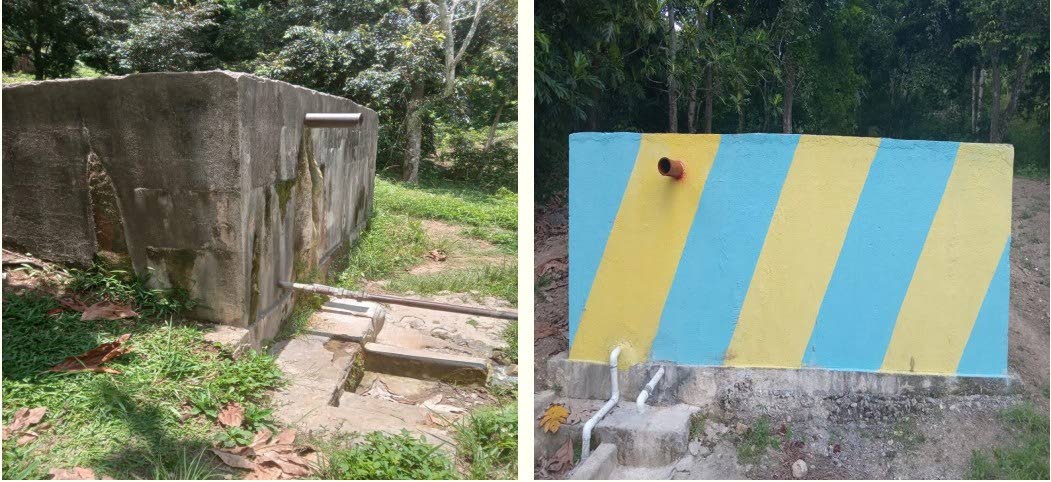 The Grantham water catchment, before (at left) and after (right) the EFJ project.