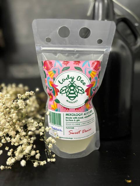 Sweet desire is a refreshing mix of gin, lychee, basil, and elderflower — sweet, bold, and quietly sophisticated, just like the story behind it. 