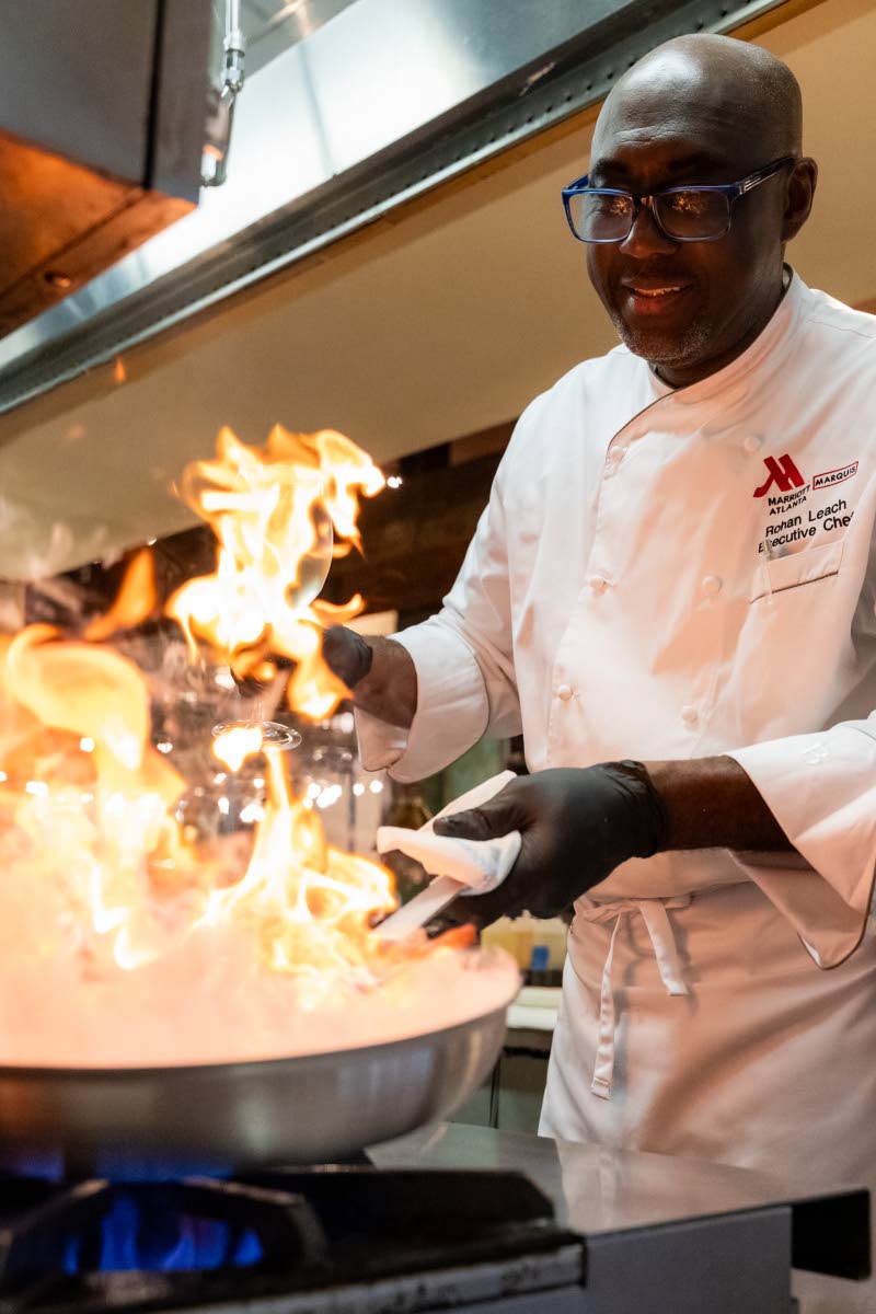 Executive Chef Rohan Leach cooks up a storm at the Atlanta Marriott Marquis in Georgia in the United States. 