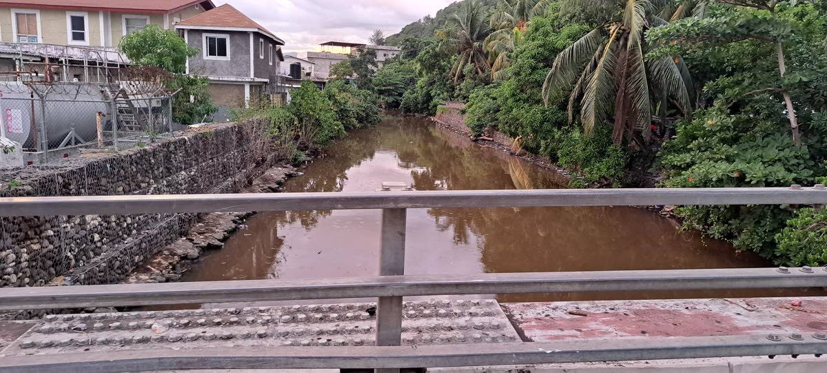 Above: A river in Port Maria which residents say often overflows its banks during heavy rainfall, thus contributing to flooding.