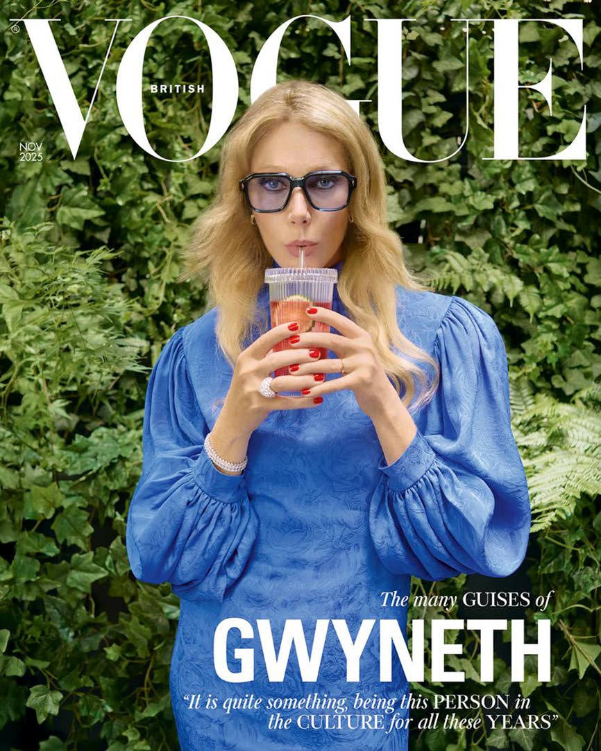Photographed by Venetia Scott, actress and entrepreneur Gwyneth Paltrow covers the November 2025 issue of ‘British Vogue’, coiffed by Jawara Wauchoupe.