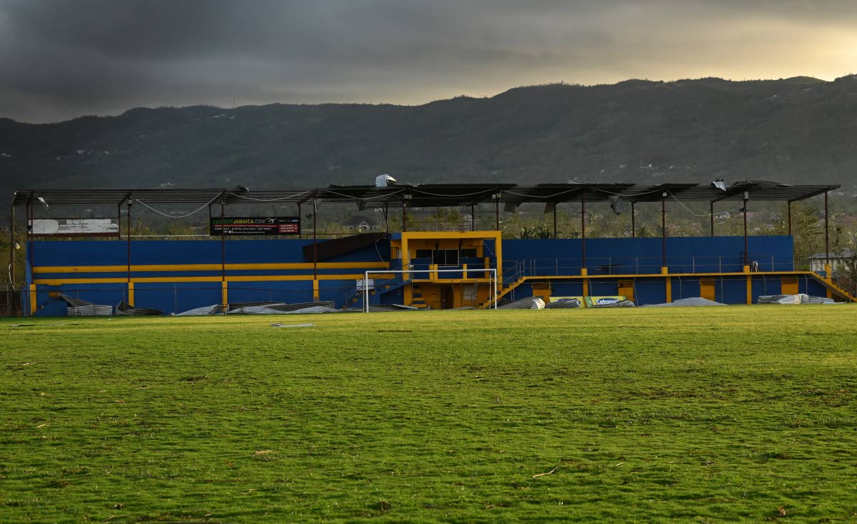 Sections of the St Elizabeth Technical High (STETHS) Sports Complex that was destroyed by category 5 Hurricane Melissa.