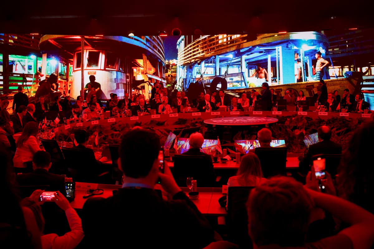 Leaders attend a meeting during the U.N Climate Change Conference COP 30.