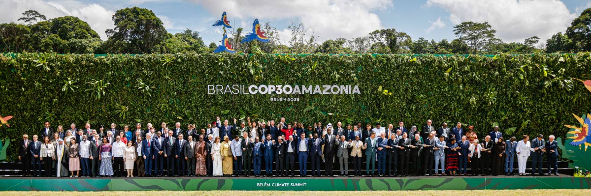 Leaders pose for a family photo during the U.N Climate Change Conference COP 30.