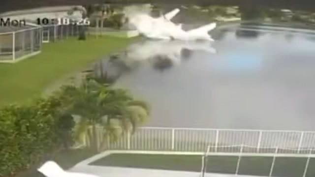 The plane crashed into a pond in a residential neighbourhood of Fort Lauderdale, Florida. 