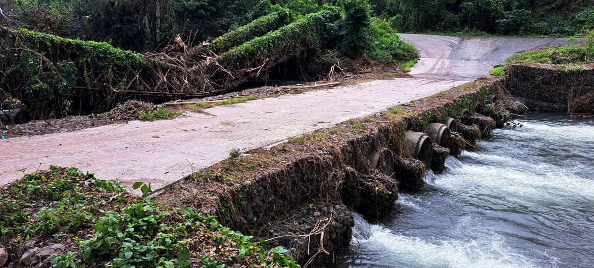 The ford leading to Baxter’s Mountain Primary in St Mary.