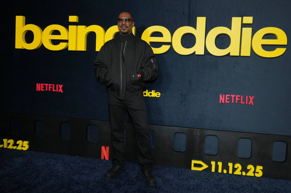 The man of the moment, Eddie Murphy, poses on the blue carpet for the premiere of his documentary, ‘Being Eddie’. 