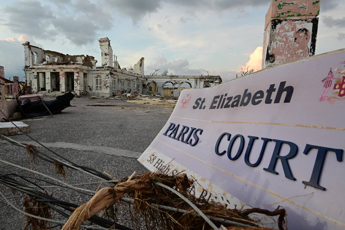 St Elizabeth Parish Court is among the buildings on High Street, Black River, that were damaged by Hurricane Melissa.