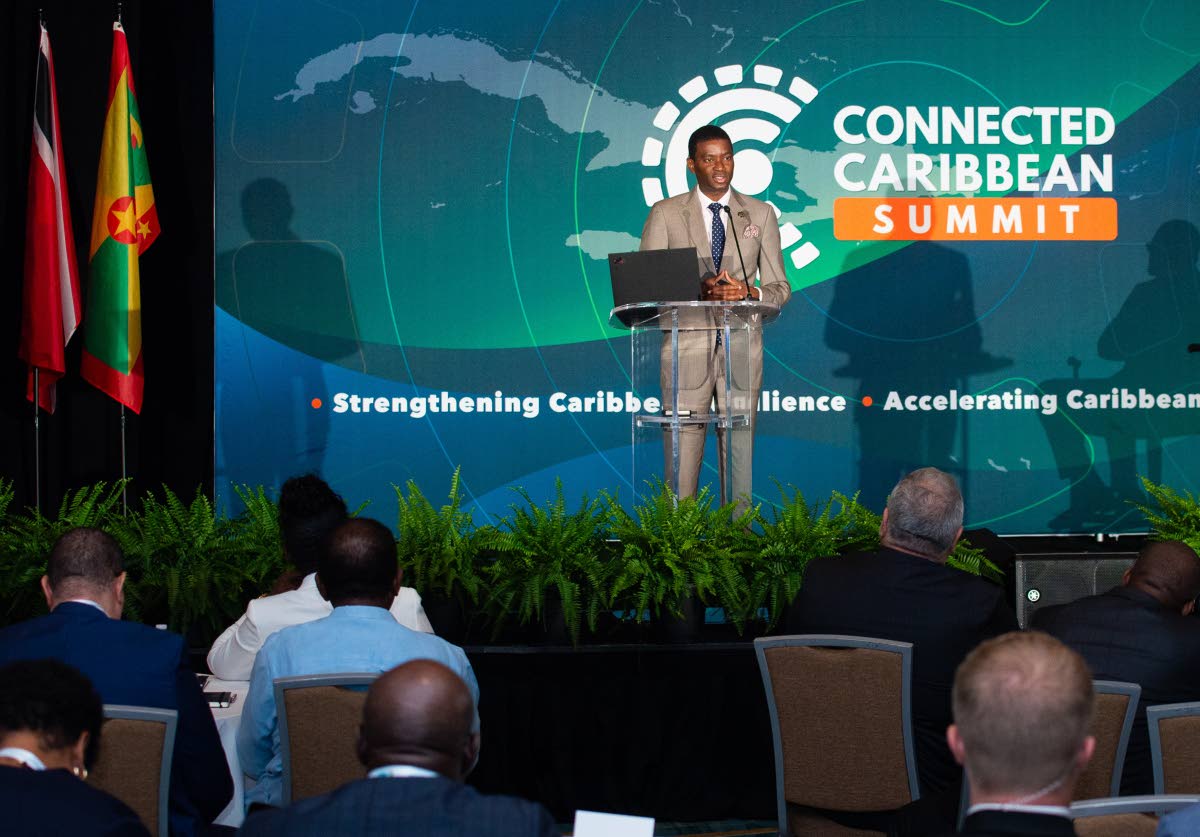 Prime Minister of Grenada Dickon Mitchell speaking at CCS2024 in Miami, Florida.