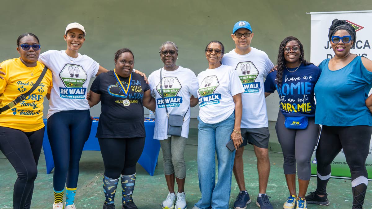 From left: Talitha Wilson, parent; Nadine Tarawali, executive director of Special Projects at JDSF; Kristina Kelly, JDSF director; Dr Charmaine Scott JDSF chairman; Annette Clayton, JDSF board director; .Jason-Craig Watson, JDSF coordinator at JDSF; Reshim