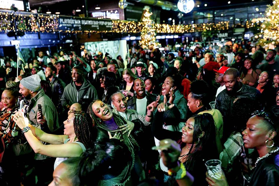 Patrons at the For the Love of Jamaica hurricane relief concert held recently at Boxpark Wembley in the UK.
