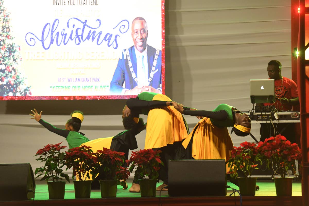 The Laud Dance Ministry dressed in Jamaican colours during their performance.