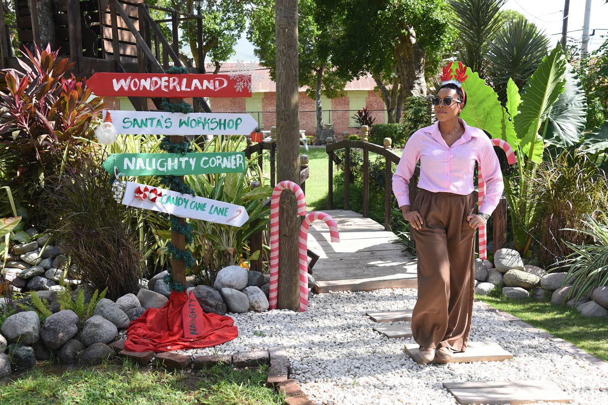 Roshea Masters, public relations manager at Bellevue Hospital, walks through the hospital’s garden, which was decorated for Christmas.
