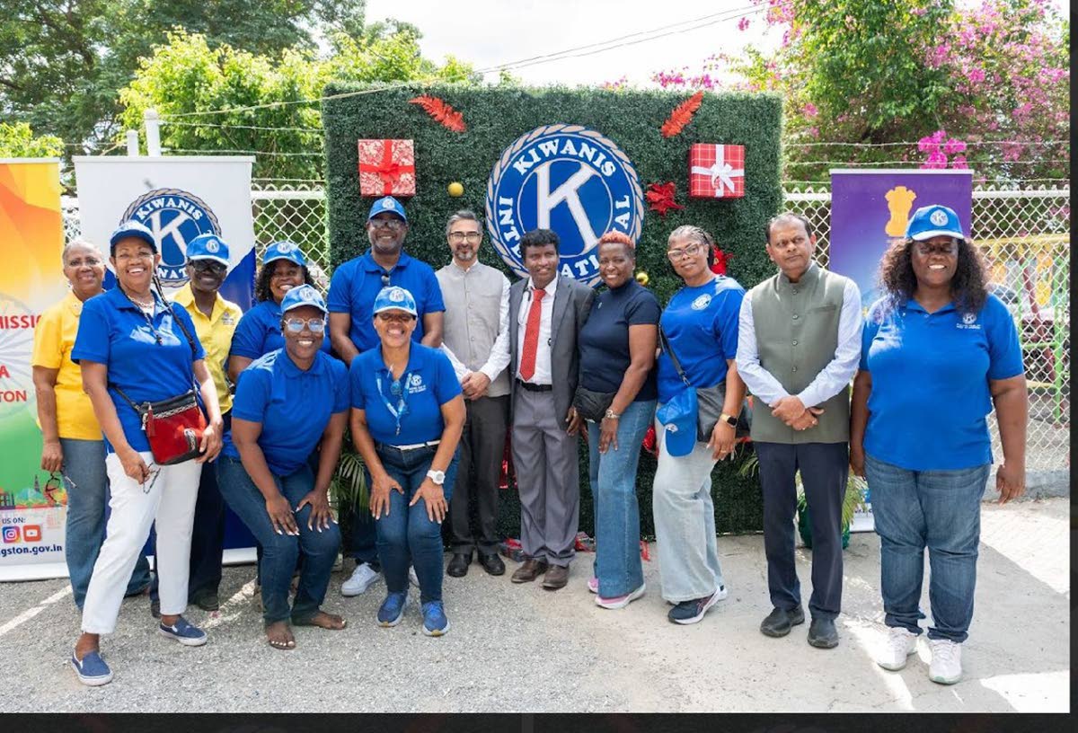 Members of the Kiwanis Club of West St Andrew, other Kiwanis club members, representatives from the Indian High Commission and volunteers, during the recent staging of the organisation’s health and wellness fair at Laura’s Basic School in Duhaney Park