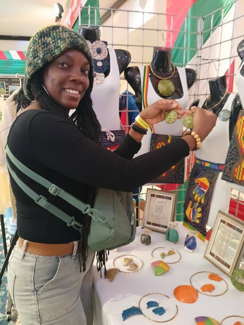 Marcia Adams, former student of the late fusion sculptor Mazola wa Mwashighadi. 