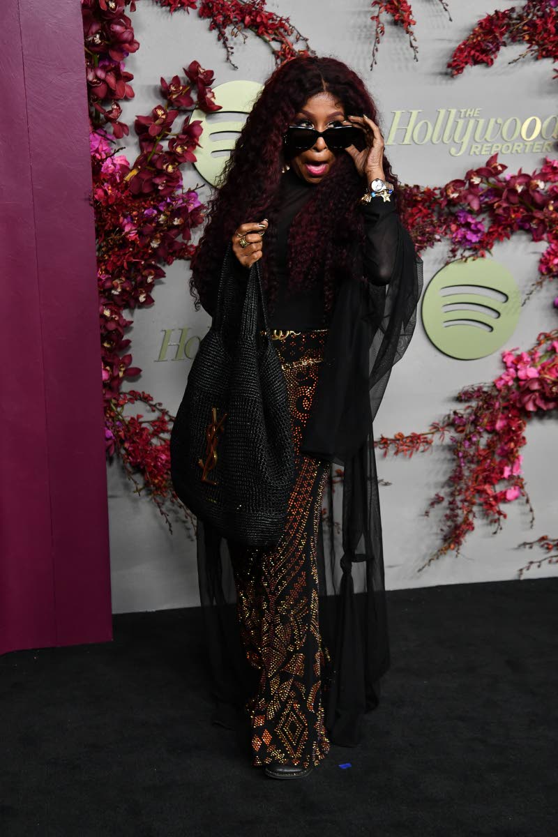 Chaka Khan walks the carpet at the 83rd Annual Golden Globes Nominees Night. 