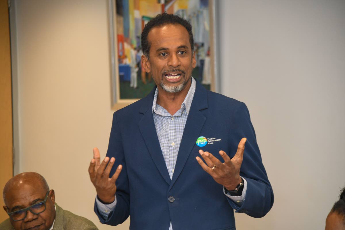 Executive Director of Jamaica’s Tourism Enhancement Fund (TEF), Dr Carey Wallace, greets guests. 