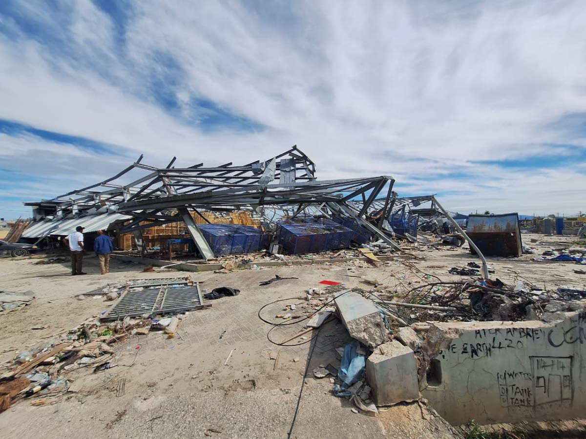 File 
This photo shows the mangled remains of Black River Market in St. Elizabeth destroyed by Hurricane Melissa on October 28, 2025.