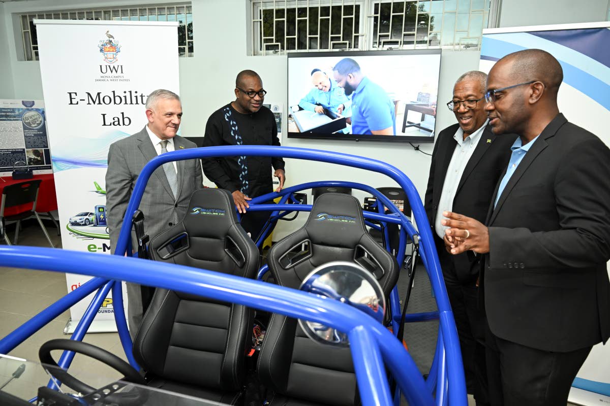Damian Obligio (left), chairman of the JPS Foundation; Professor Denzil Williams, principal and pro vice chancellor of The University of the West Indies (UWI), Mona, with Ambassador Professor Dale Wbber, special envoy for climate change, environment, ocean