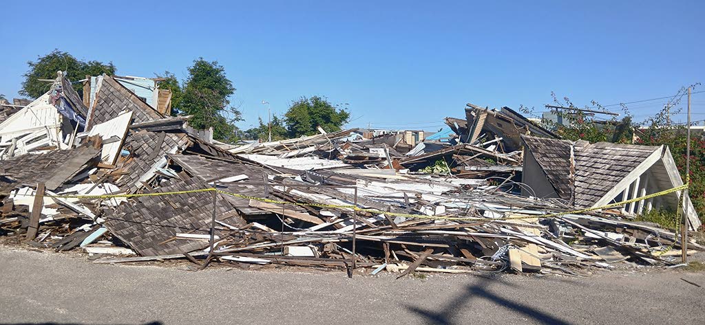 Remains of the historic Thomas Manning Building at Manning’s School, Savanna‑la‑Mar, Westmoreland, after the passage of Hurricane Melissa.