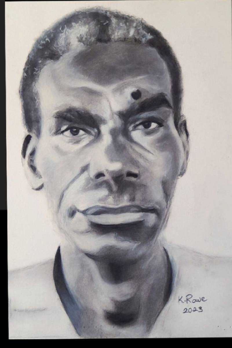 Rowe was honoured to draw this commissioned piece using charcoal pencil.