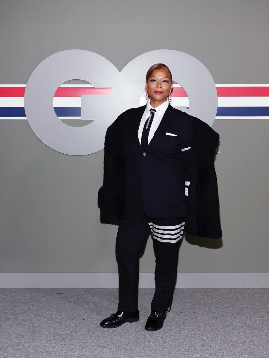 Frequently spotted at Thom Browne’s New York Fashion Week shows, actress, singer and rapper Queen Latifah stepped out in Thom Browne as she touched down in Cali for the designer’s West Coast presentation.