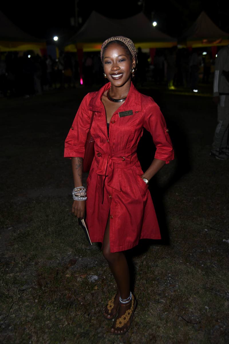 Akeera Thompson, CEO of Chai and Co, completes her look with crochet sandals from local business Cindy Crochet Fashions.