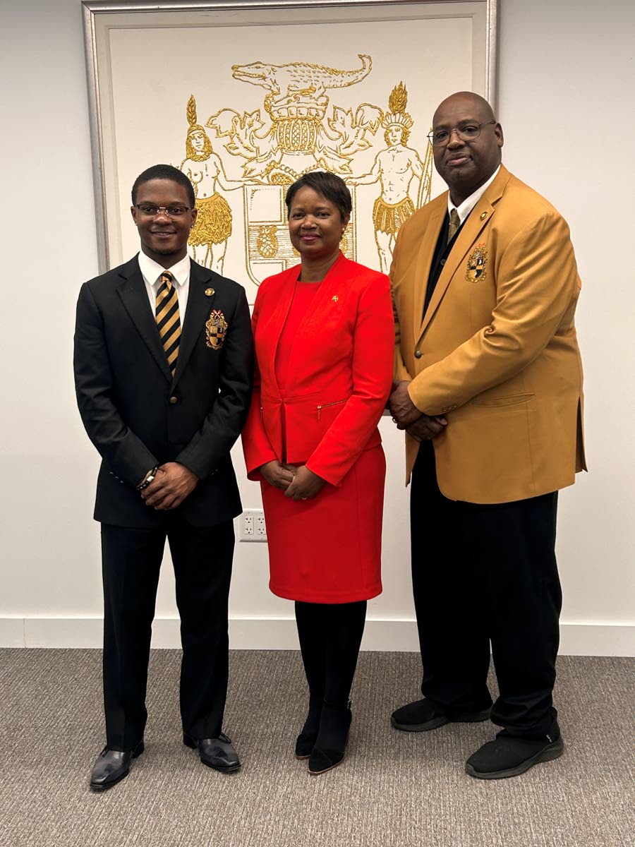 Jeremy Henderson (left), regional assistant vice-president, East of Alpha Phi Alpha; Aeiel Bowen, officer in charge of the Jamaican Consulate in New York, and Dr  Ainsley Reynolds, general  treasurer of Alpha Phi Alpha.