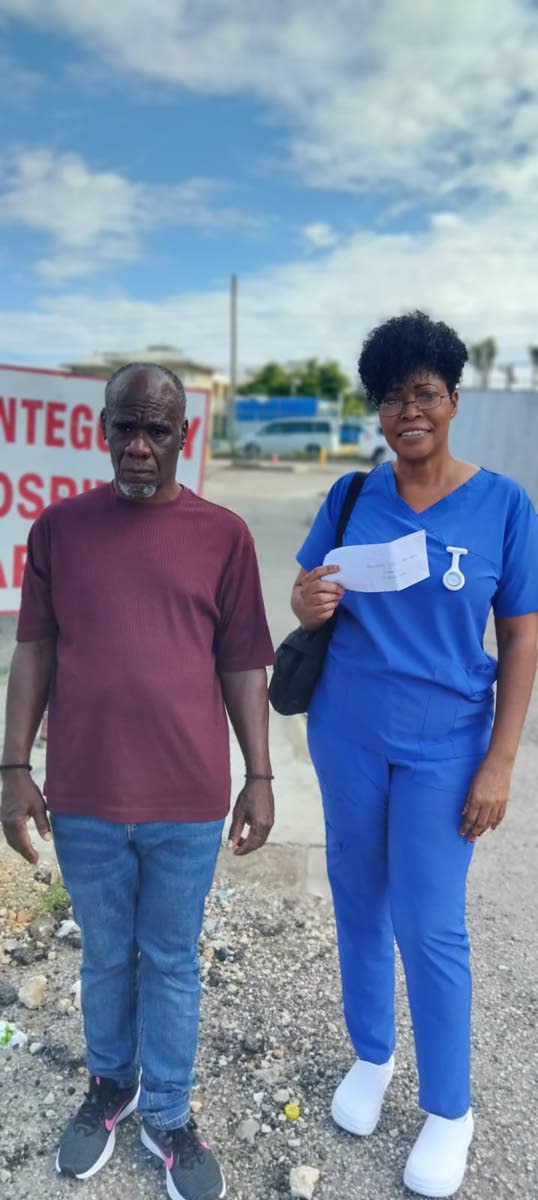
Rose Marie Glaze, nurse practitioner, poses with Kemelia Campbell at Cornwall Regional Hospital. Glaze recently took Campbell off the streets of Montego Bay, St James in an act of ongoing generosity. Campbell has no known relatives living in the area, and