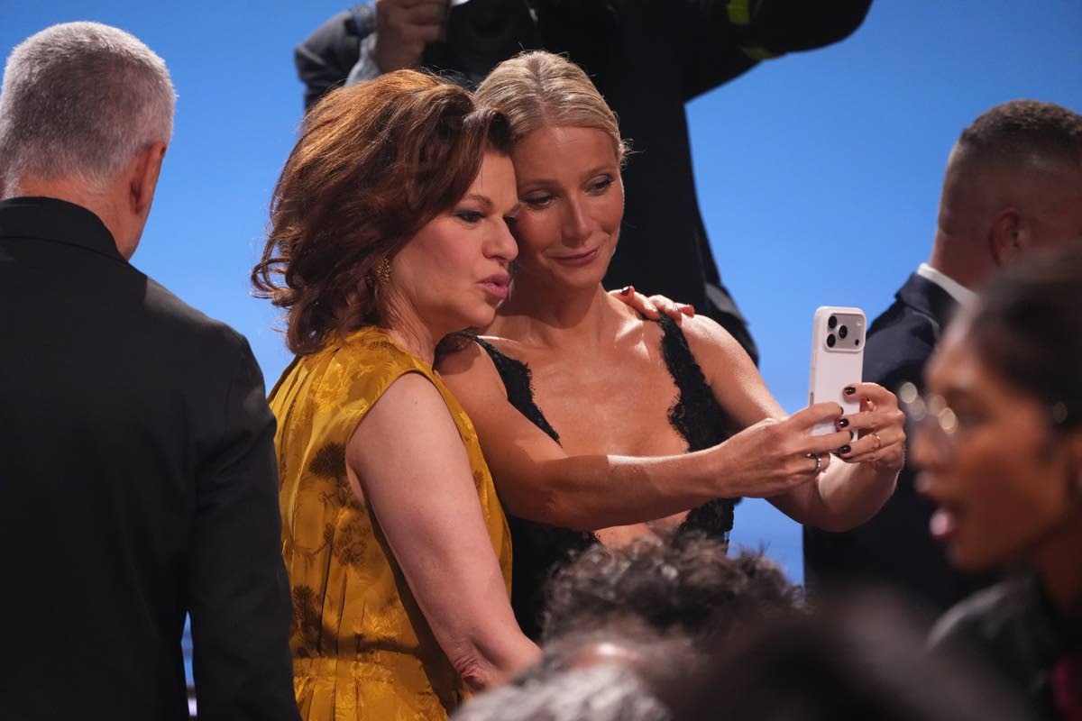 Sandra Bernhard (left), and Gwyneth Paltrow appear in the audience during the 32nd Annual Actor Awards. 