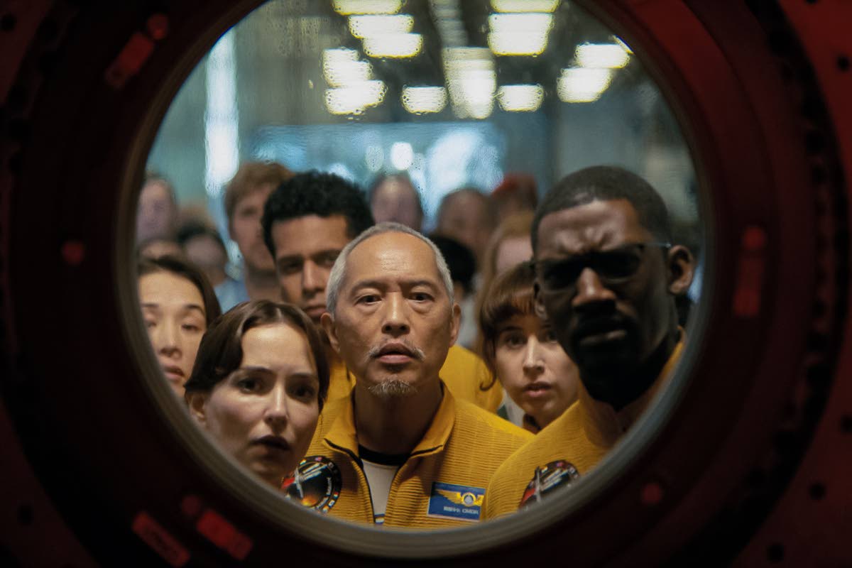 This image released by Amazon MGM Studios shows Ken Leung (centre), in a scene from ‘Project Hail Mary’.