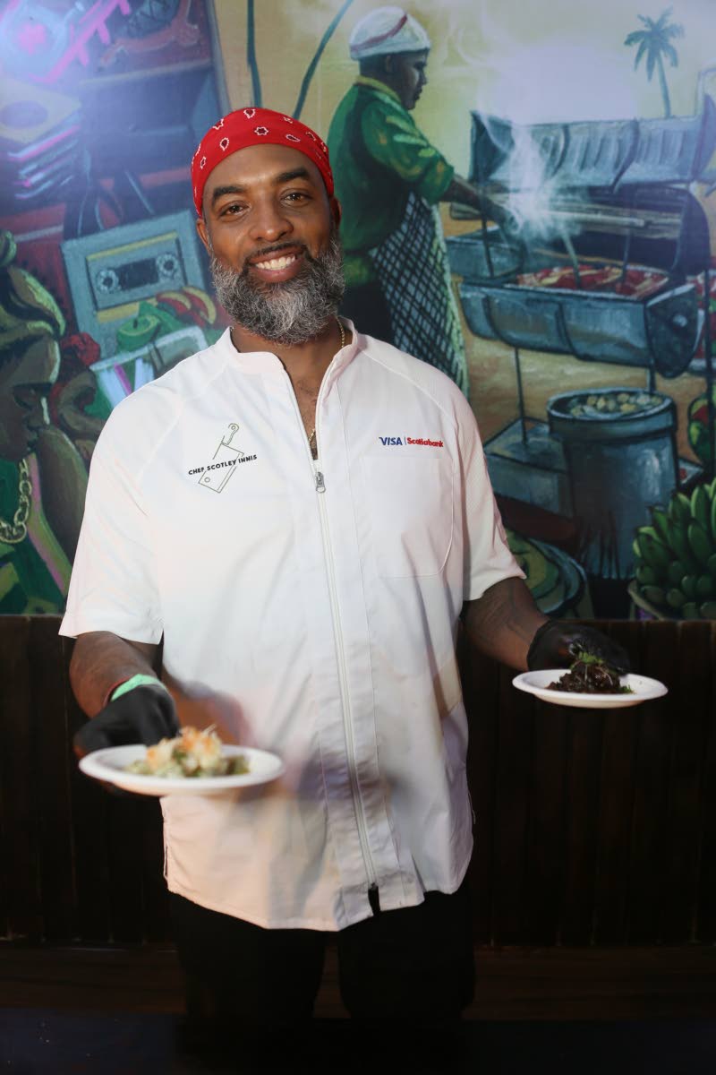 Chef Scotley Innis shows off his lobster gnocchi (left) and oxtail pavé.