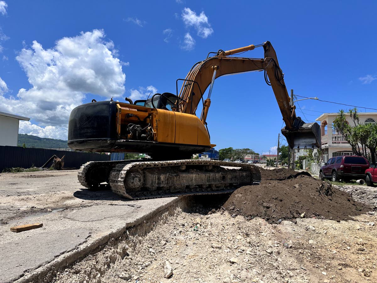 
Roadworks being done in a section of Catherine Hall, Montego Bay, in St James in April 2025.