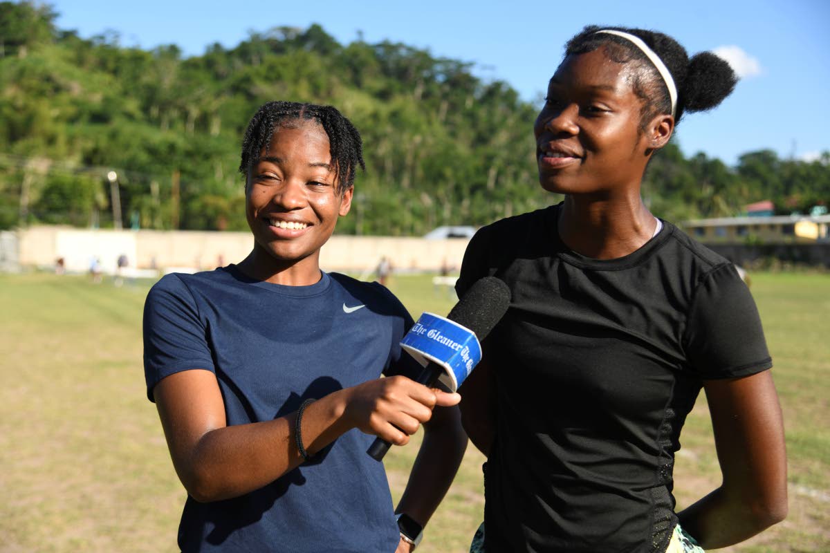 Edwin Allen High’s team captain, Briana Morris (left),  and vice captain Kelly Ann Carr at the school’s playing field on January 20.