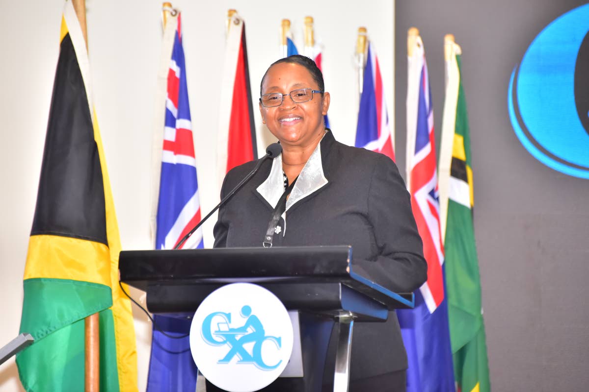 Nicole Manning speaking at the CXC’s inaugural regional education conference and ministerial forum.