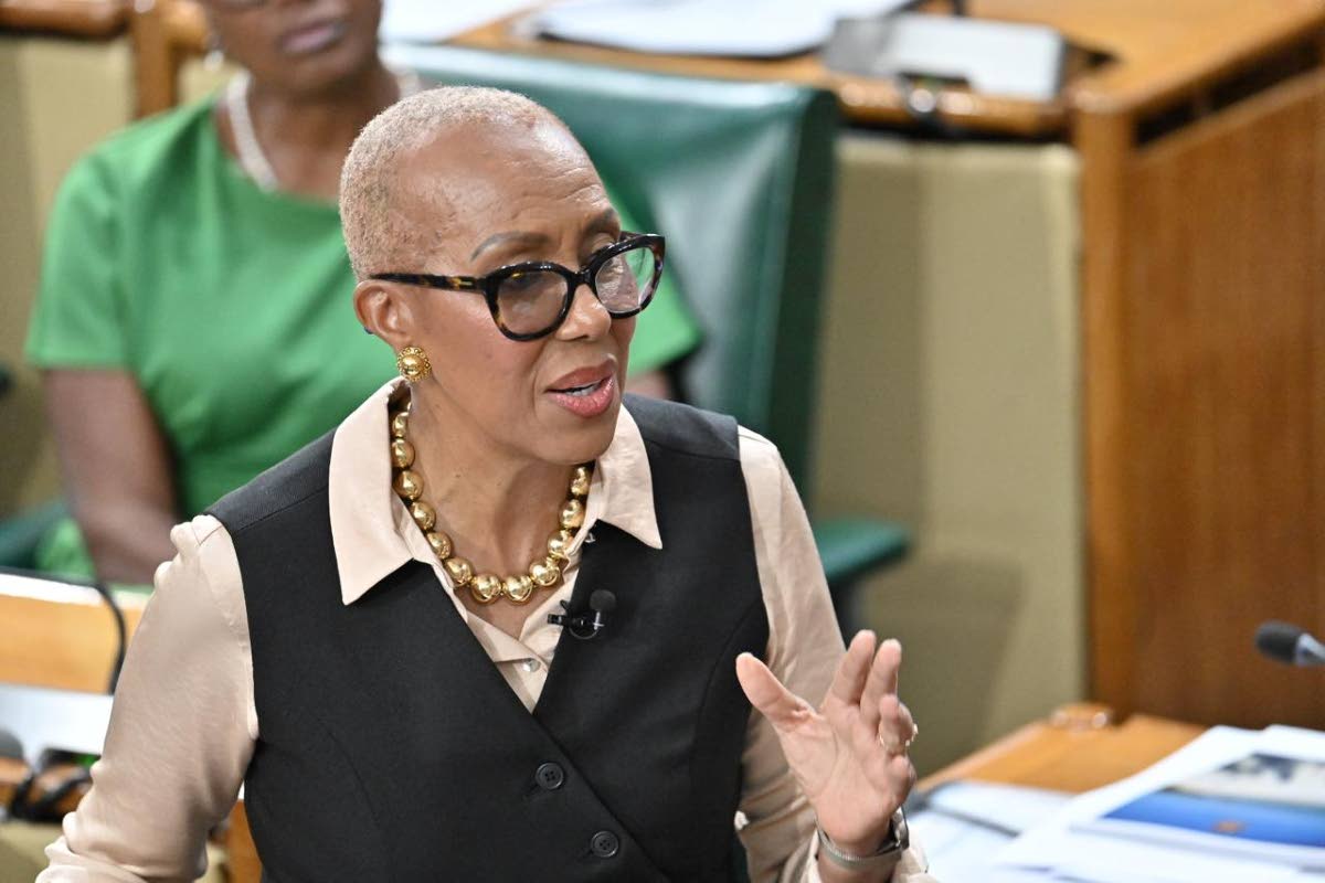 Finance Minister Fayval Williams speaking during the closing of the 2026-2027 National Budget Debate in the House of Representatives on March 24, 2026. (Rudolph Brown)