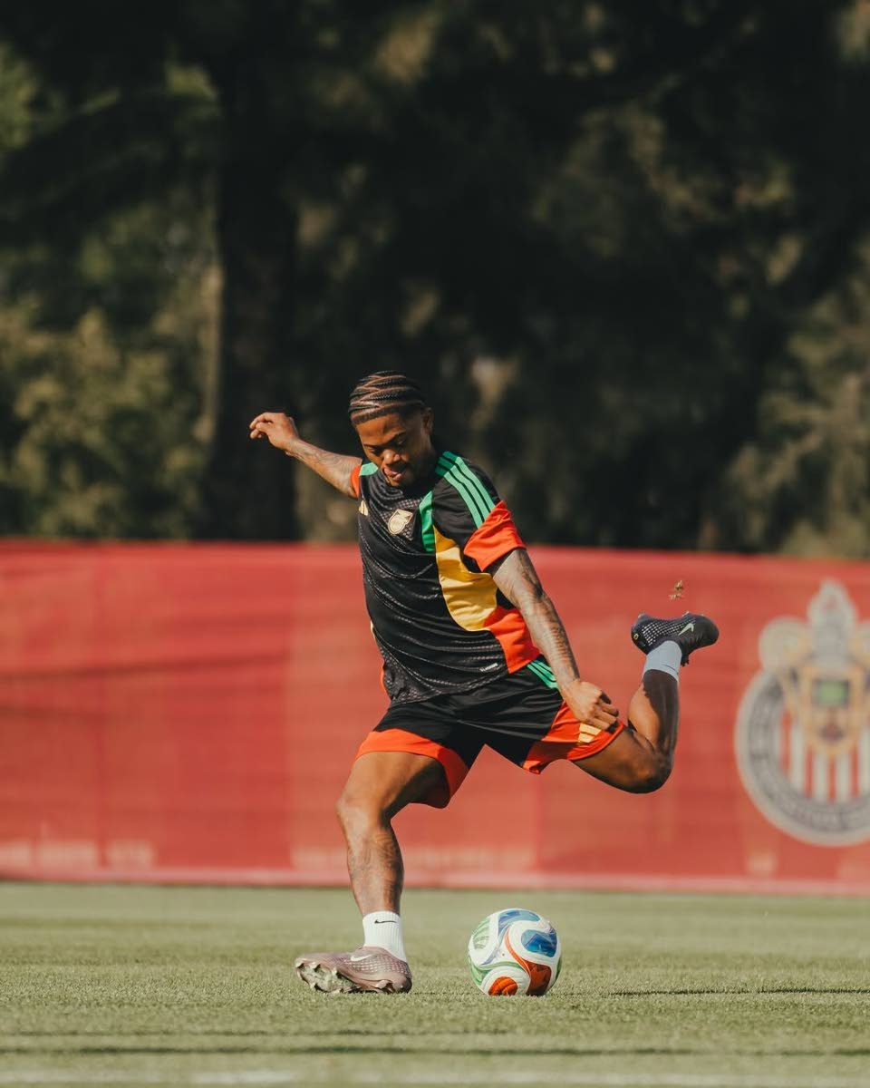 Reggae Boy Leon Bailey in training ahead of a World Cup play-off game against New Caledonia in Mexico.