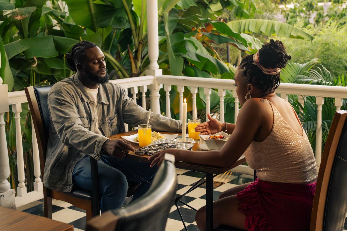 Gemmar McFarlane (left), who plays the role of Dre, and Michelle Richards, who plays the role of Chelsea, in a scene from ‘Happily Ever Awkward’.