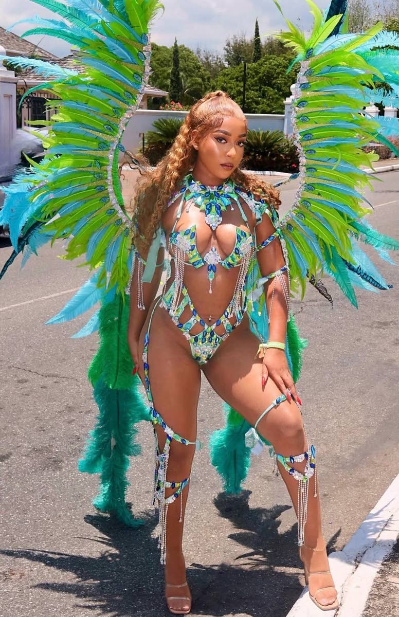 Sherry-Kay Jones took to the Yard Mas Carnival in Jamaica Road March in 2025 in Blue Majesty, a costume from the band’s 2025 Land We Love collection.  
