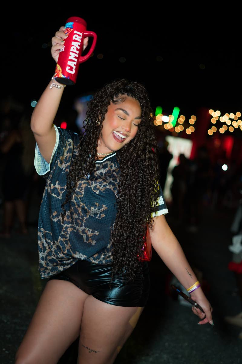 Shae Osbourne is all smiles as she rocked to the soca beats.