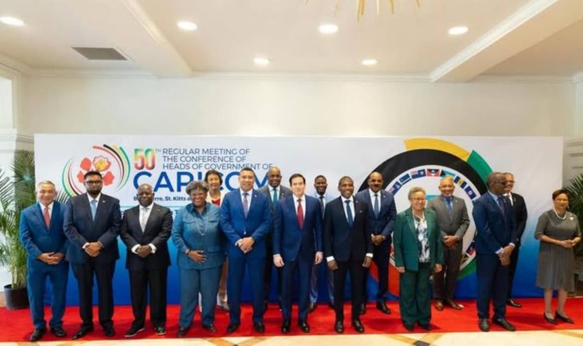 CARICOM leaders with US Secretary of State Marco Rubio at the 50th Conference of Heads of Government of CARICOM in February. 