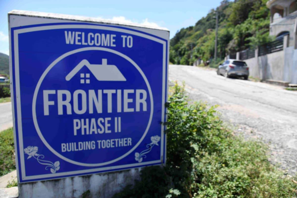 The entrance to the Frontier Phase 2 housing scheme in St Mary.