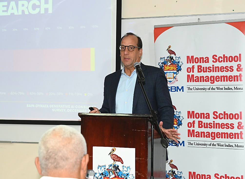 David Marchick, dean of the Kogod School of Business at American University, delivers the keynote address at the recent George Willie Lecture Series, hosted by the Mona School of Business and Management, UWI, Mona.